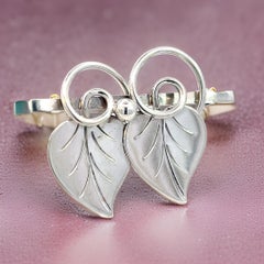Georg Jensen Estate Vine Leaves Brooch Silver
