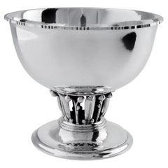 Georg Jensen Cuenco "Louvre" extragrande de plata de ley de 19C