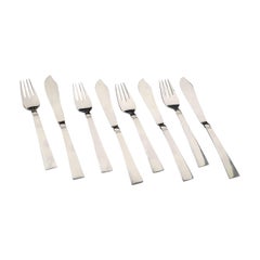 Georg Jensen Fish cutlery for 4 persons, “Acadia / Blok”. Sterling silver.