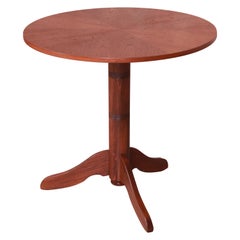 Georg Jensen for Kubus Danish Modern Teak Pedestal Side Table, Newly Refinished