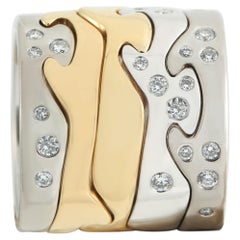 Georg Jensen Fusion 18K White & Yellow Gold Diamond 5 Piece Puzzle Ring