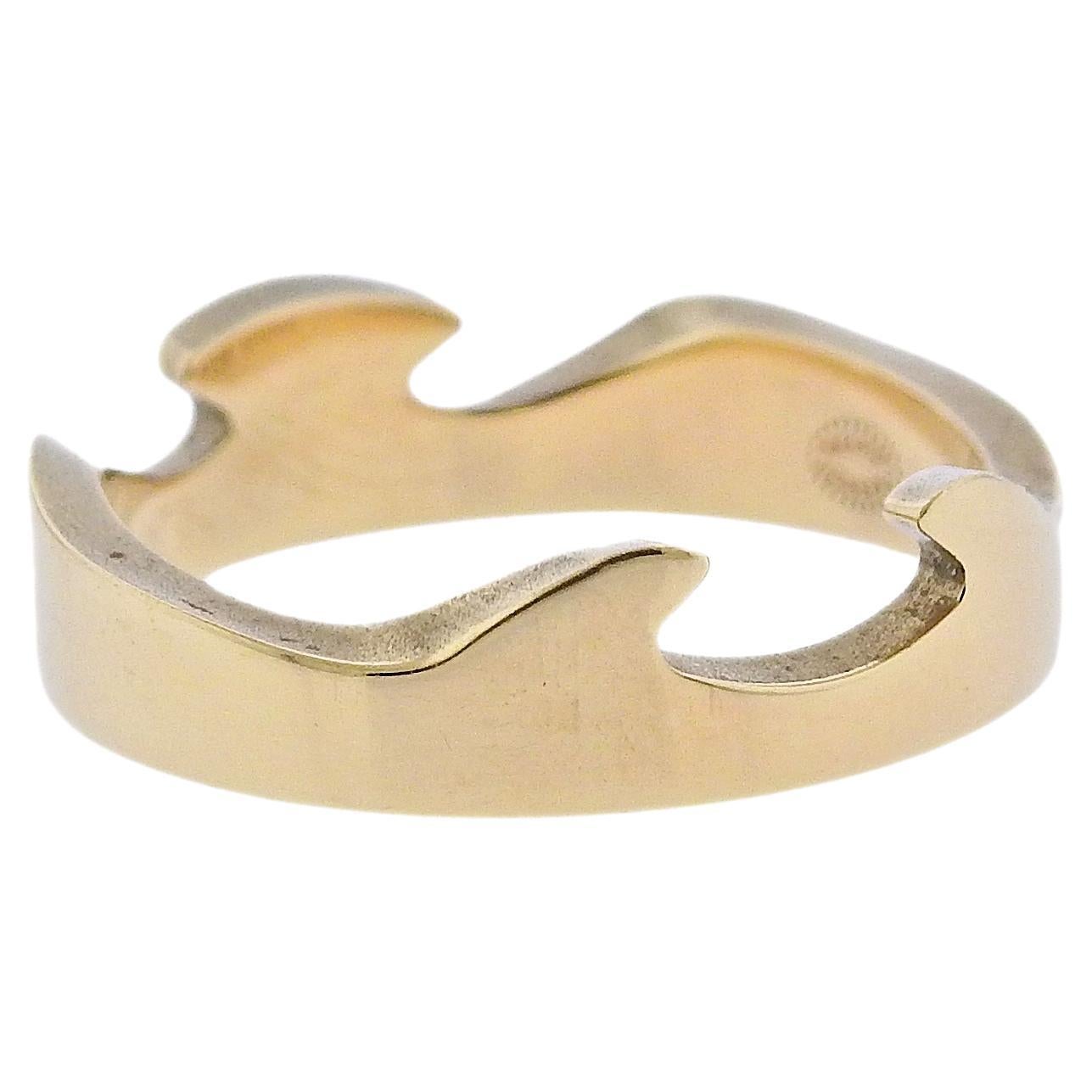 Georg Jensen Fusion 18k Yellow Gold End Ring #1367 B For Sale
