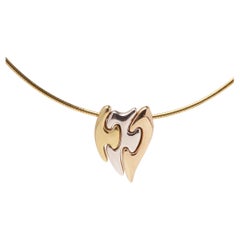 Georg Jensen Fusion 18kt Gold Tri-Colour Heart Pendant Necklace