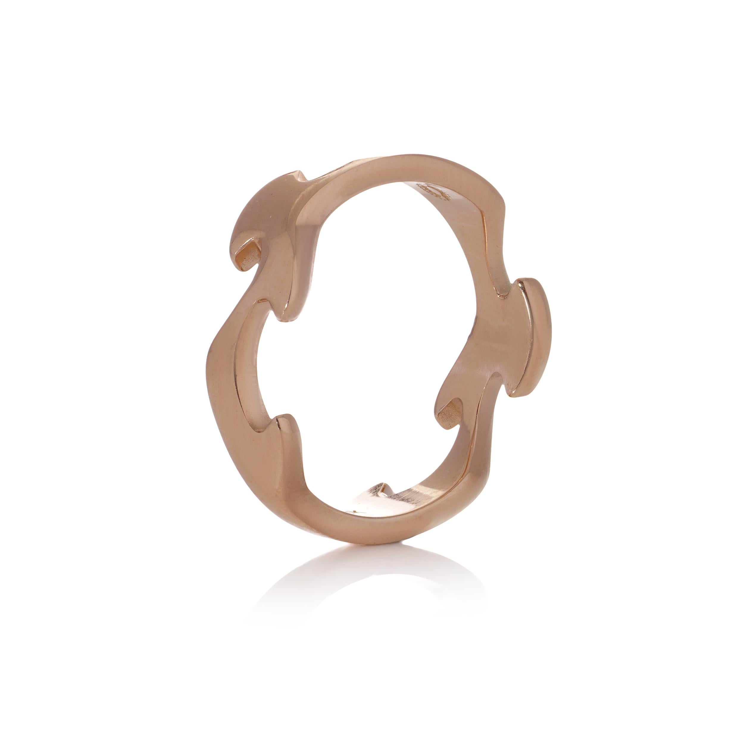 Women's or Men's Georg Jensen Fusion 18kt. pink gold band ring For Sale