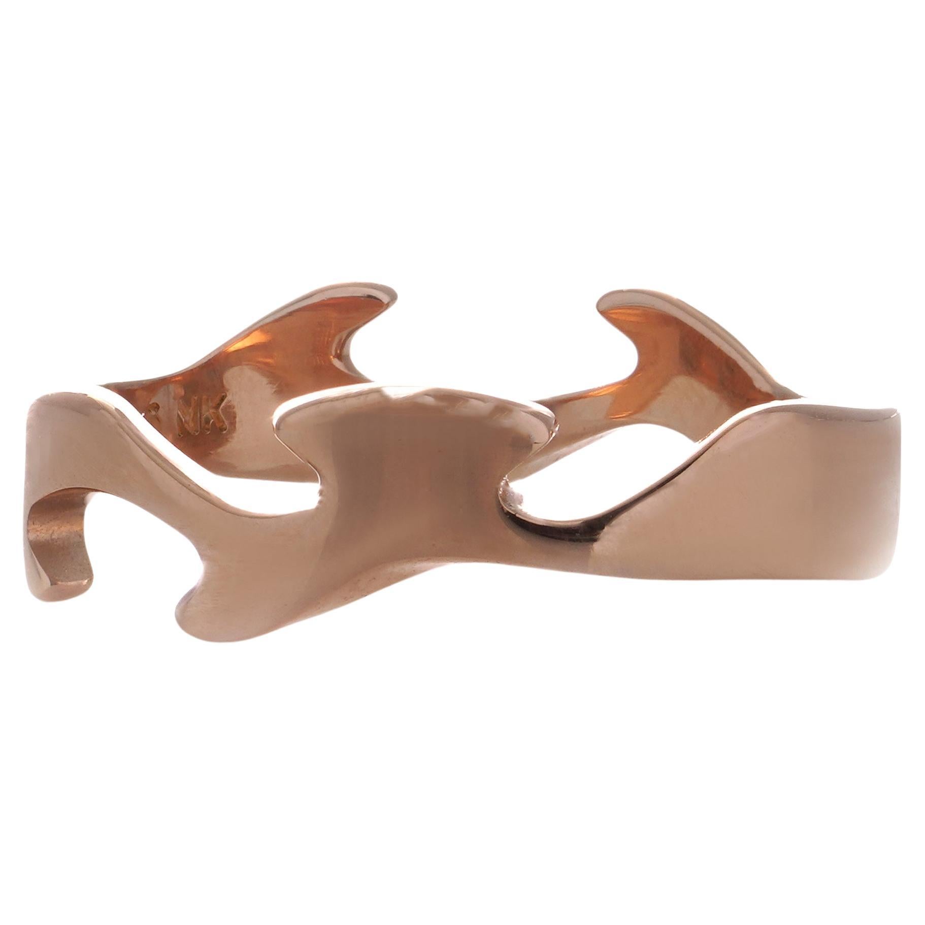 Georg Jensen Fusion 18kt. pink gold band ring For Sale