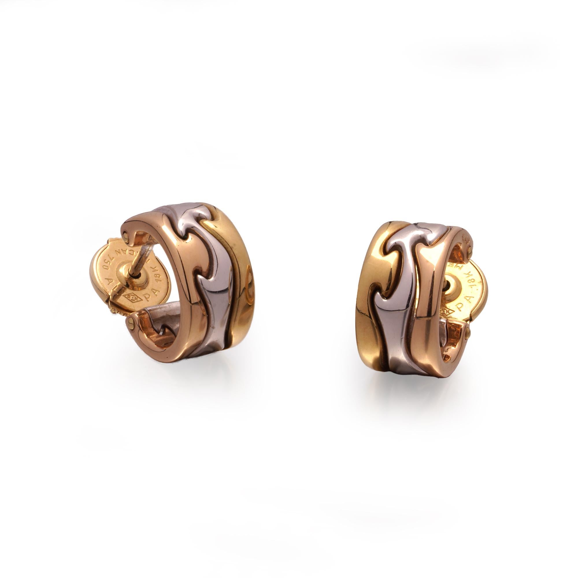 Georg Jensen Fusion 18kt Gelb-, Weiß- und Roségold-Ohrringe Damen im Angebot