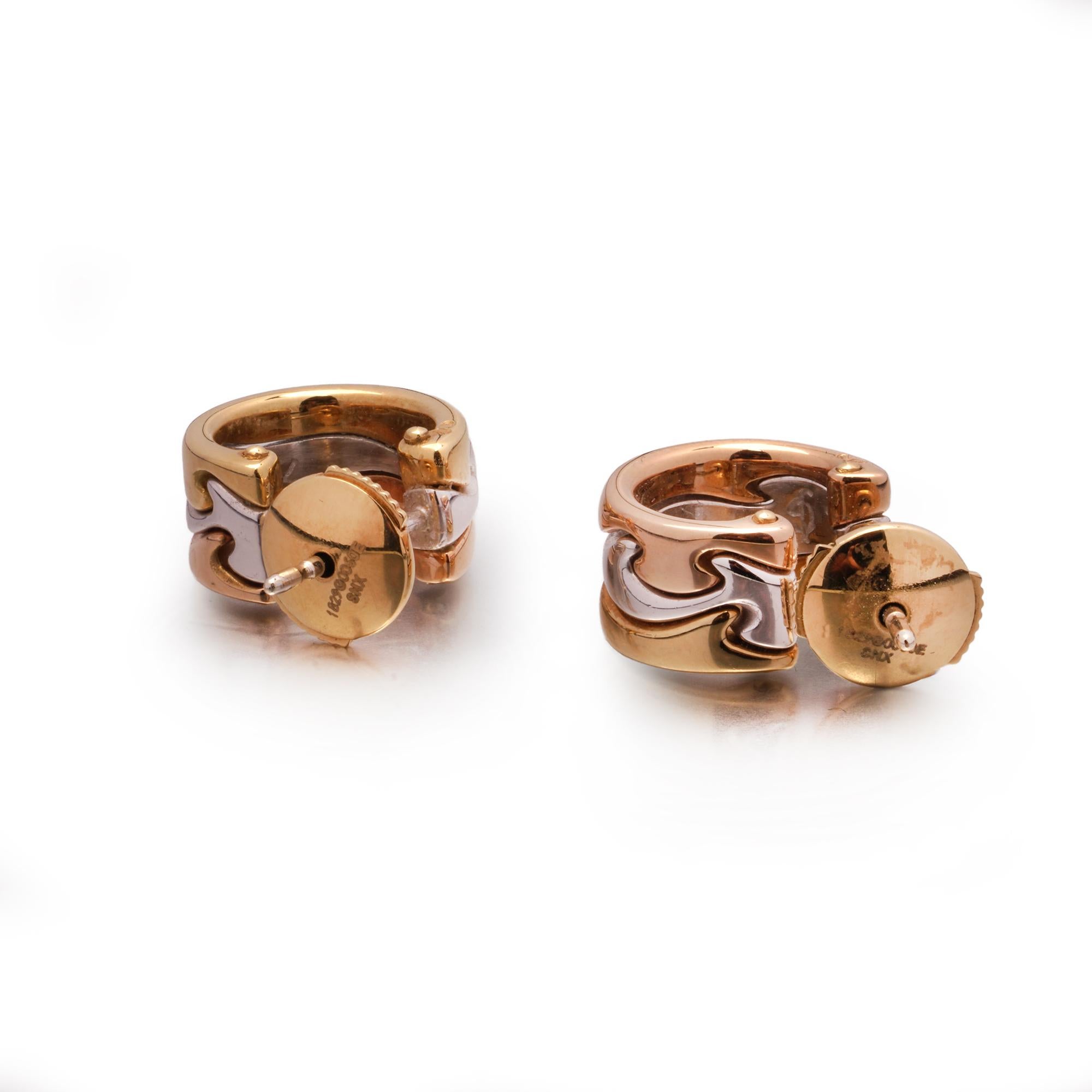 Georg Jensen Fusion 18kt Gelb-, Weiß- und Roségold-Ohrringe im Angebot 1