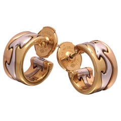 Orecchini a cerchio Georg Jensen Fusion in oro giallo, bianco e rosa 18 carati