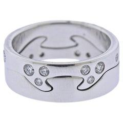 Georg Jensen Fusion White Gold Diamond Puzzle Ring Set #1367