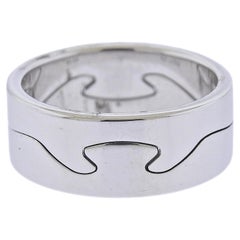 Georg Jensen Fusion White Gold Puzzle Ring Set #1367 A