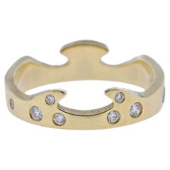 Georg Jensen Fusion Yellow Gold Diamond End Ring #1368 AB