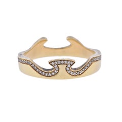 Georg Jensen Fusion Yellow Gold Diamond End Ring #1371