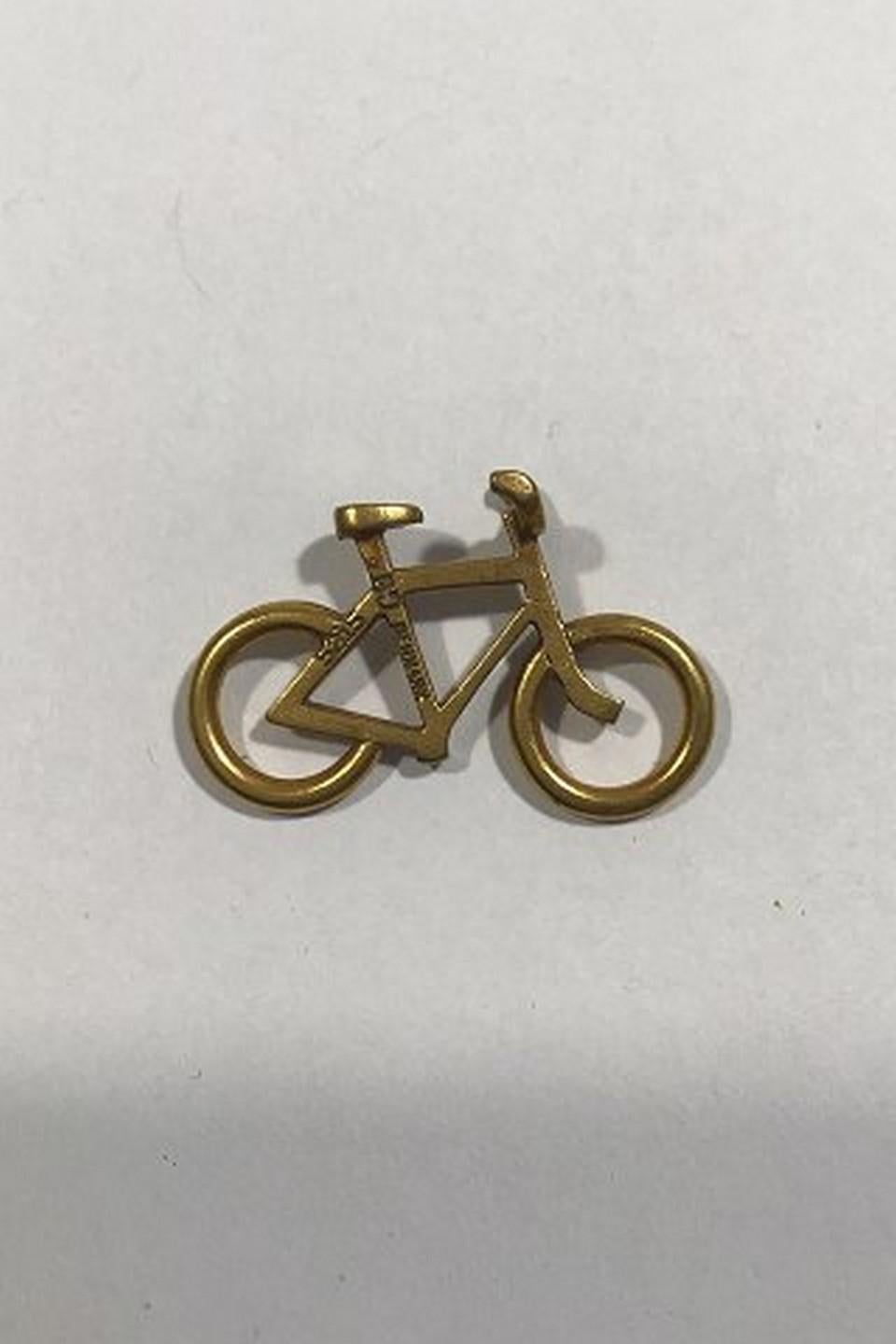 Modern Georg Jensen Gilt Brass Men's Bicycle Pendant No 5215 For Sale