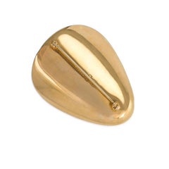 Georg Jensen Gold and Star Ruby Stylized Shell Brooch