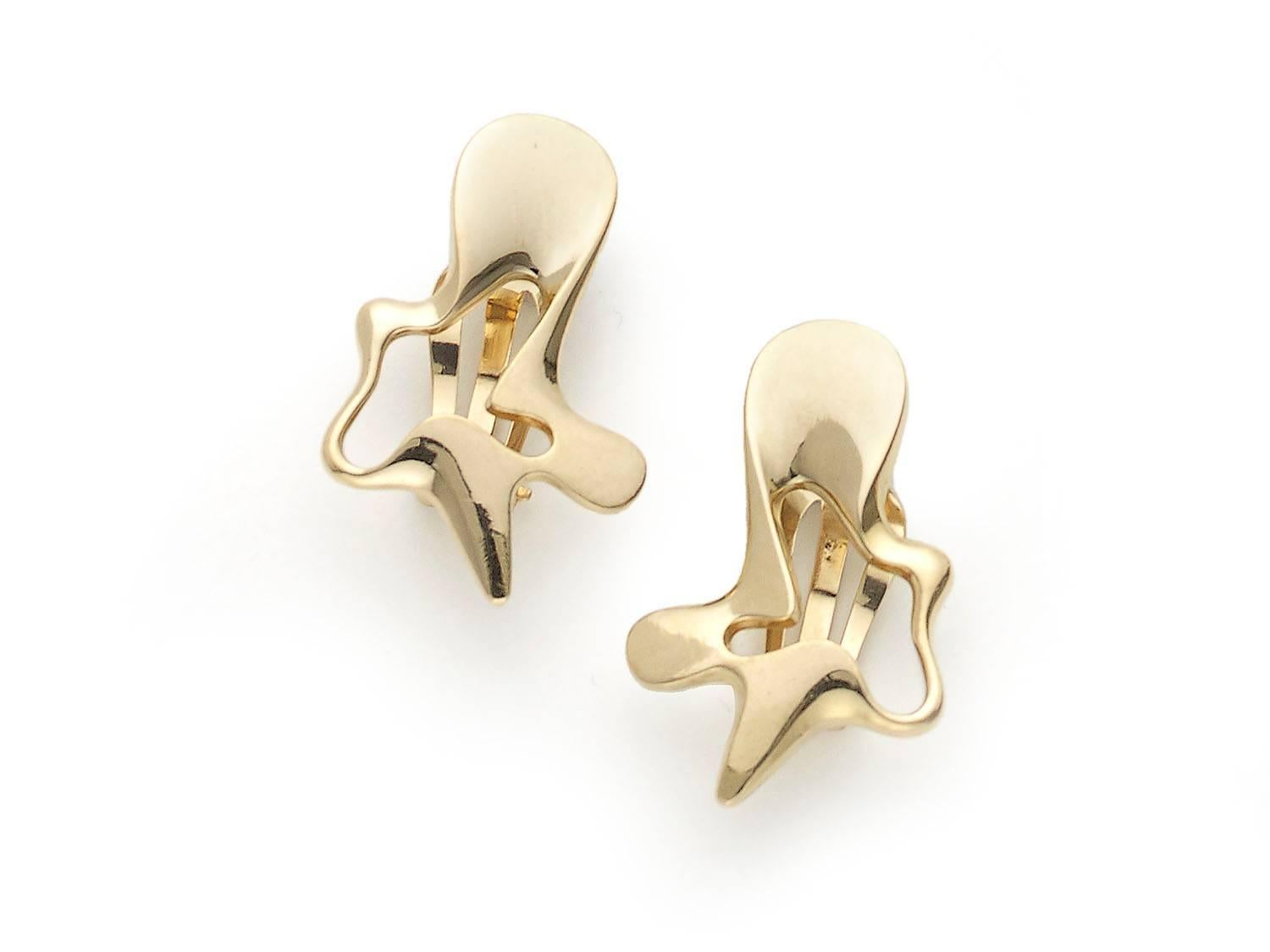 Retro Georg Jensen Gold Bracelet, Brooch and Earrings Suite by Henning Koppel