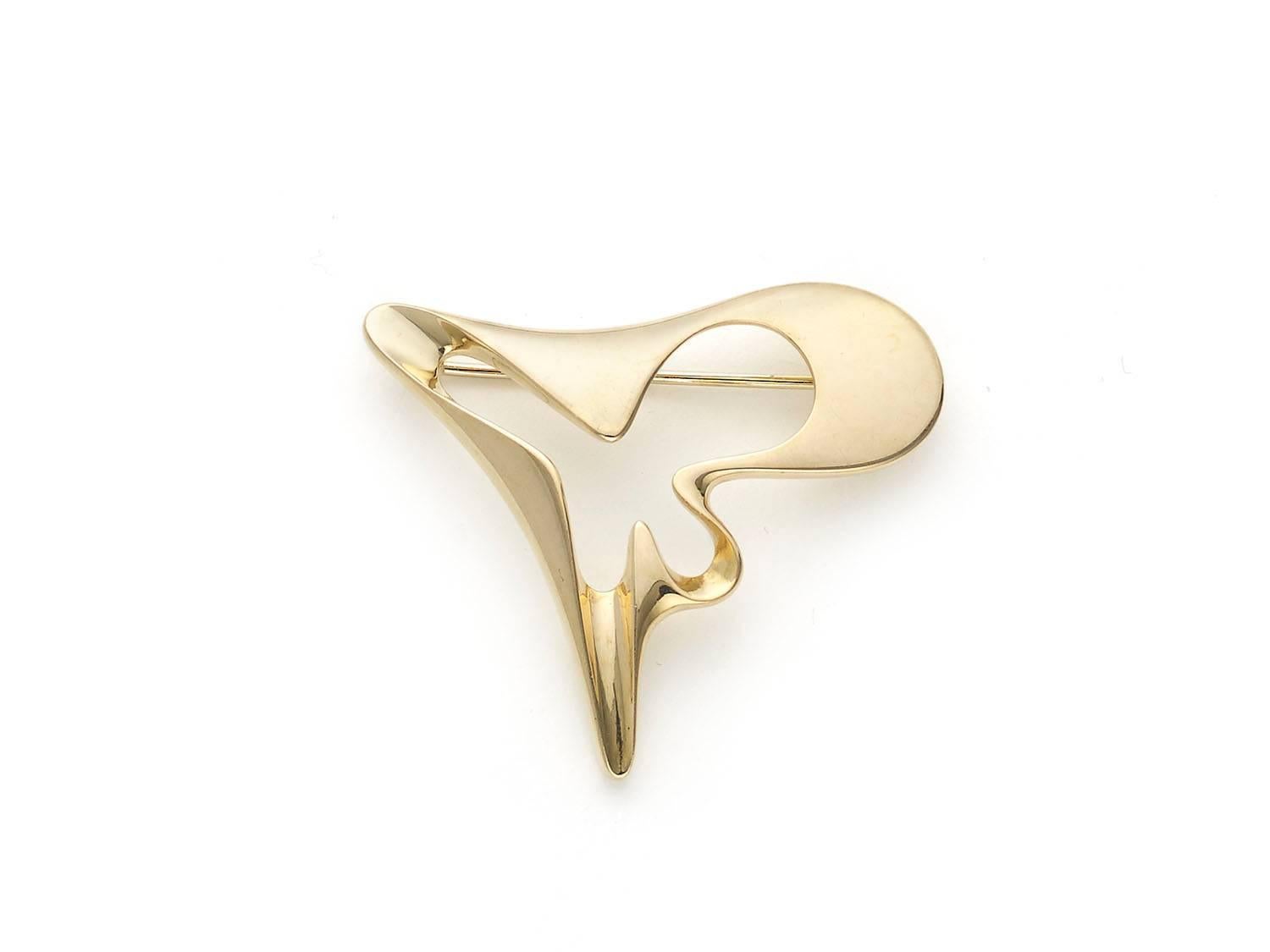 Georg Jensen Gold Bracelet, Brooch and Earrings Suite by Henning Koppel In Good Condition In London, GB