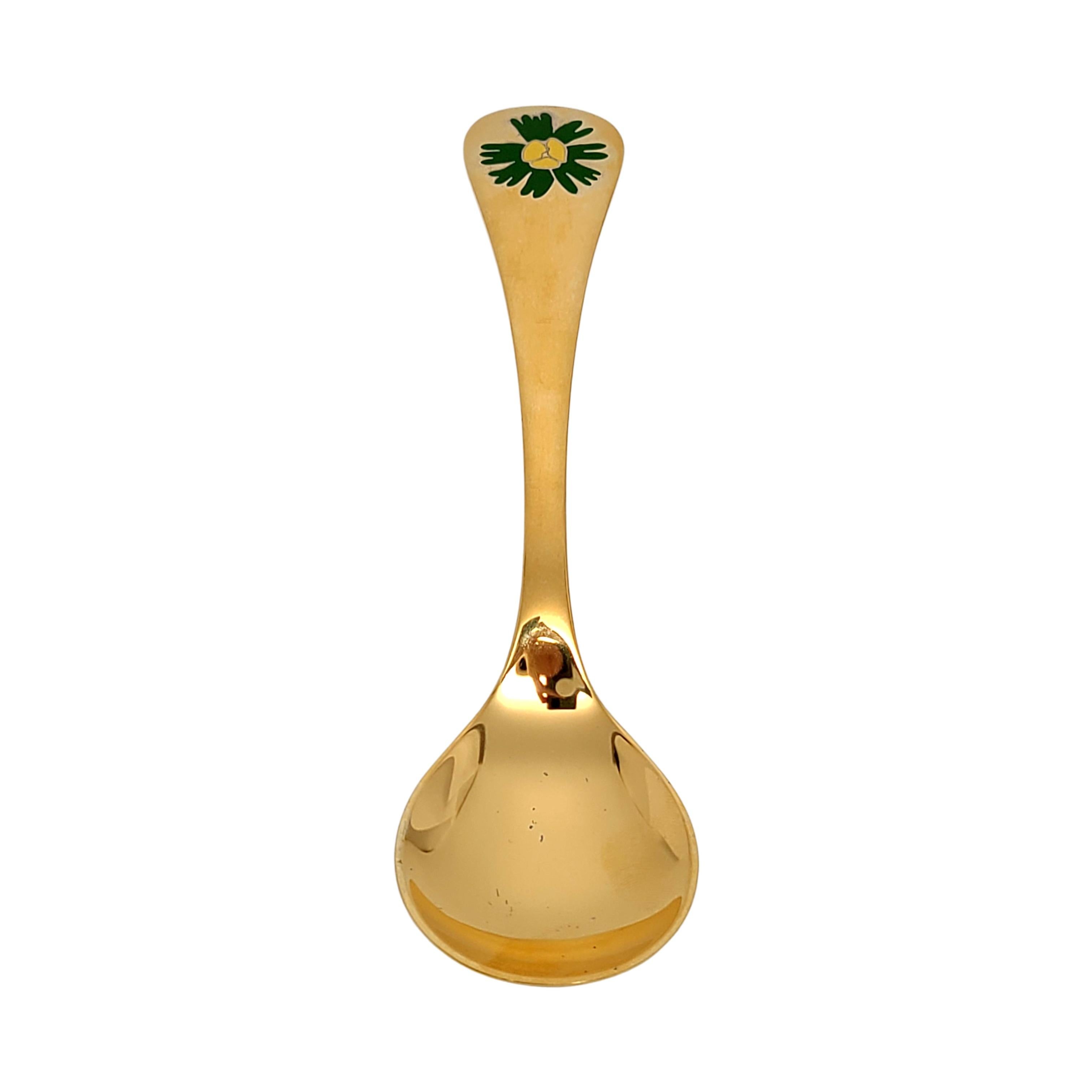 Georg Jensen gold plated sterling silver Annual Spoon from 1982, including the original box and paperwork.

The 12th in a series of annual spoons, all with Danish floral designs. This one is from 1982 and features Winter Aconite. No Winter Aconite