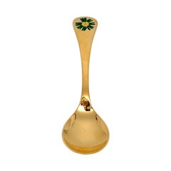 Georg Jensen Gold Plated Sterling Annual Spoon Winter Aconite 1982 with Box