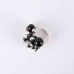 Georg Jensen Grape Ring Model 54 Moonlight Grapes In Sterling Silver