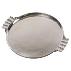 Retro GEORG JENSEN – Hammered Solid Silver Tray Circa 1925/1932