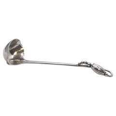 Georg Jensen Hammered Sterling Silver Cream Ladle in Blossom Pattern