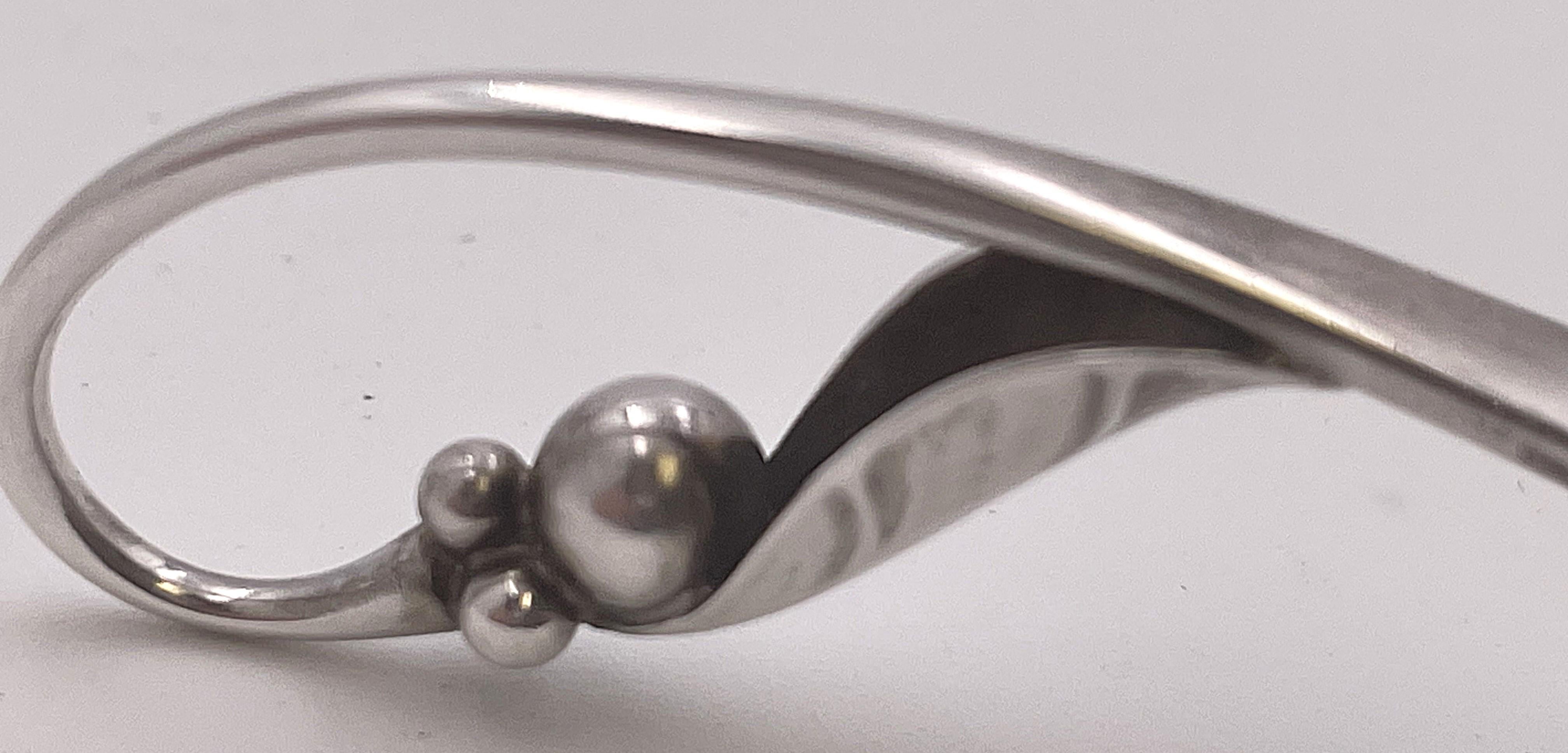 Danois Georg Jensen Cuillère à sucre en argent sterling martelé #21 en vente