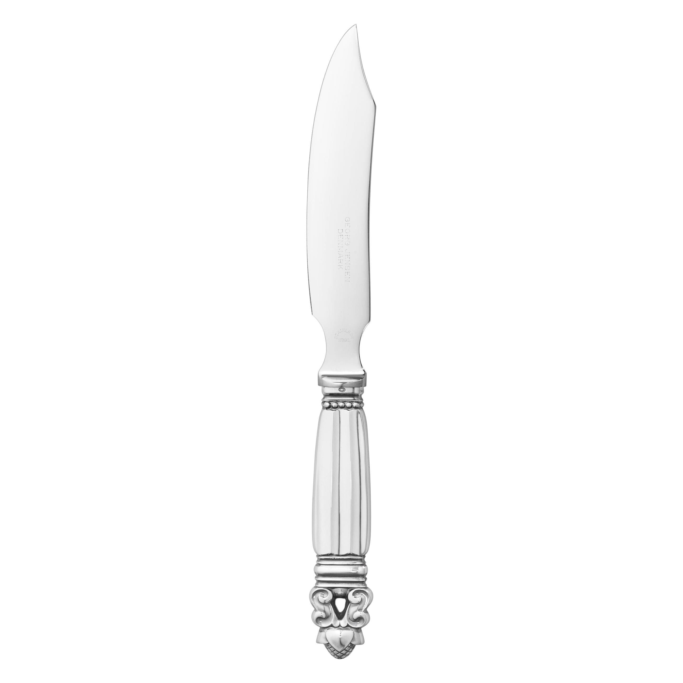 Georg Jensen Handcrafted Sterling Silver Acorn Cheese Knife by Johan Rohde For Sale