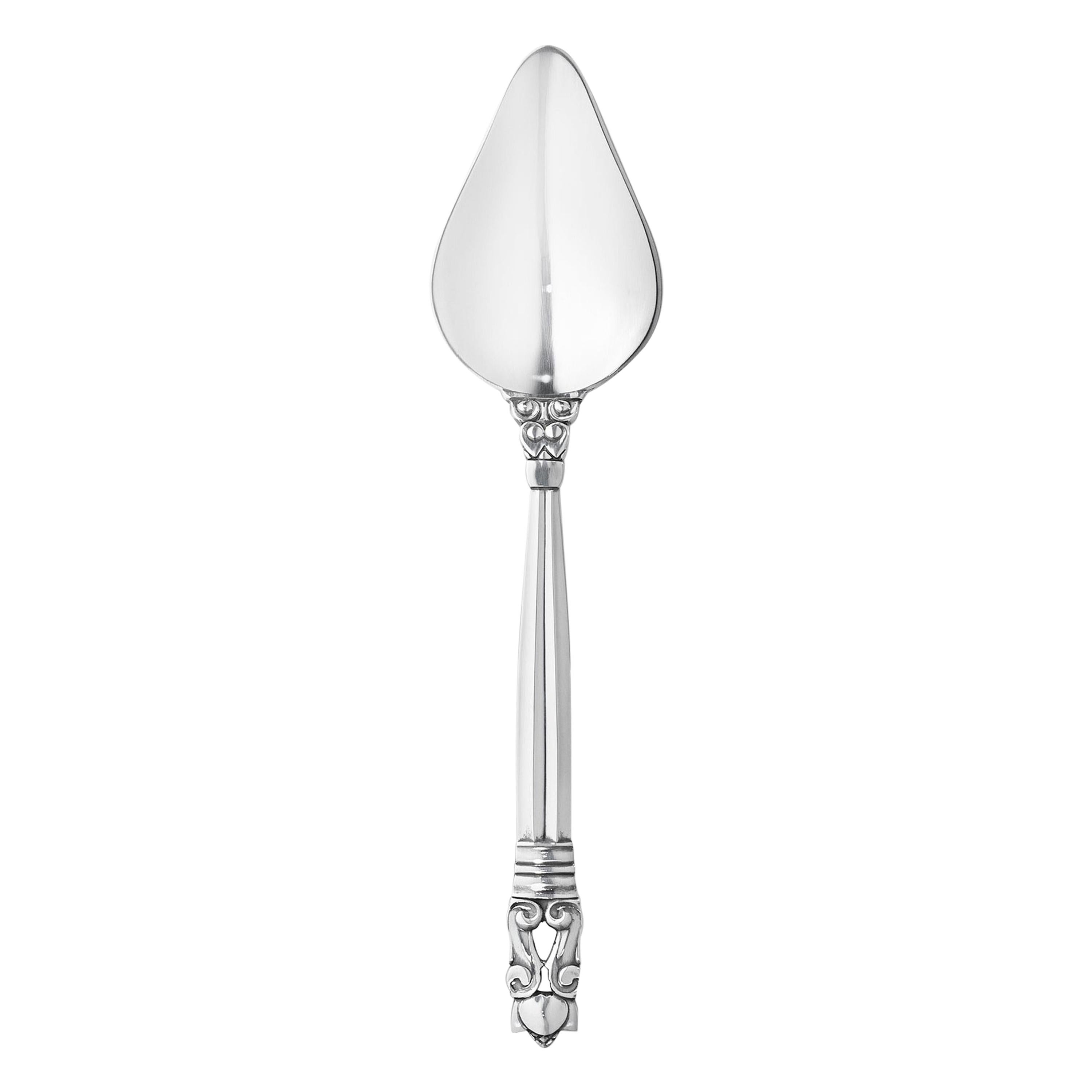 Georg Jensen Handcrafted Sterling Silver Acorn Grapefruit Spoon by Johan Rohde For Sale