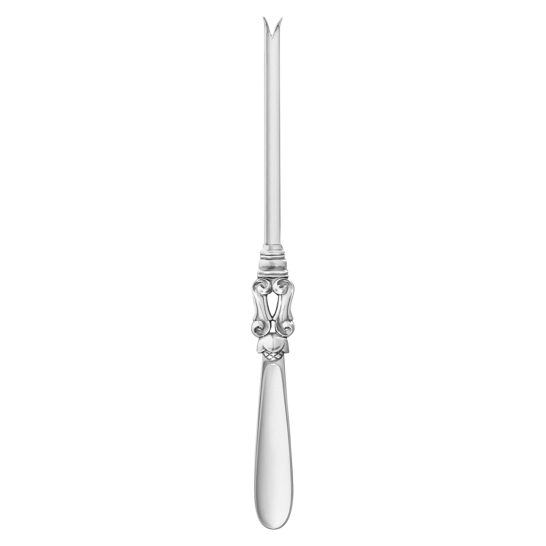 Georg Jensen Handcrafted Sterling Silver Acorn Lobster Fork by Johan Rohde For Sale