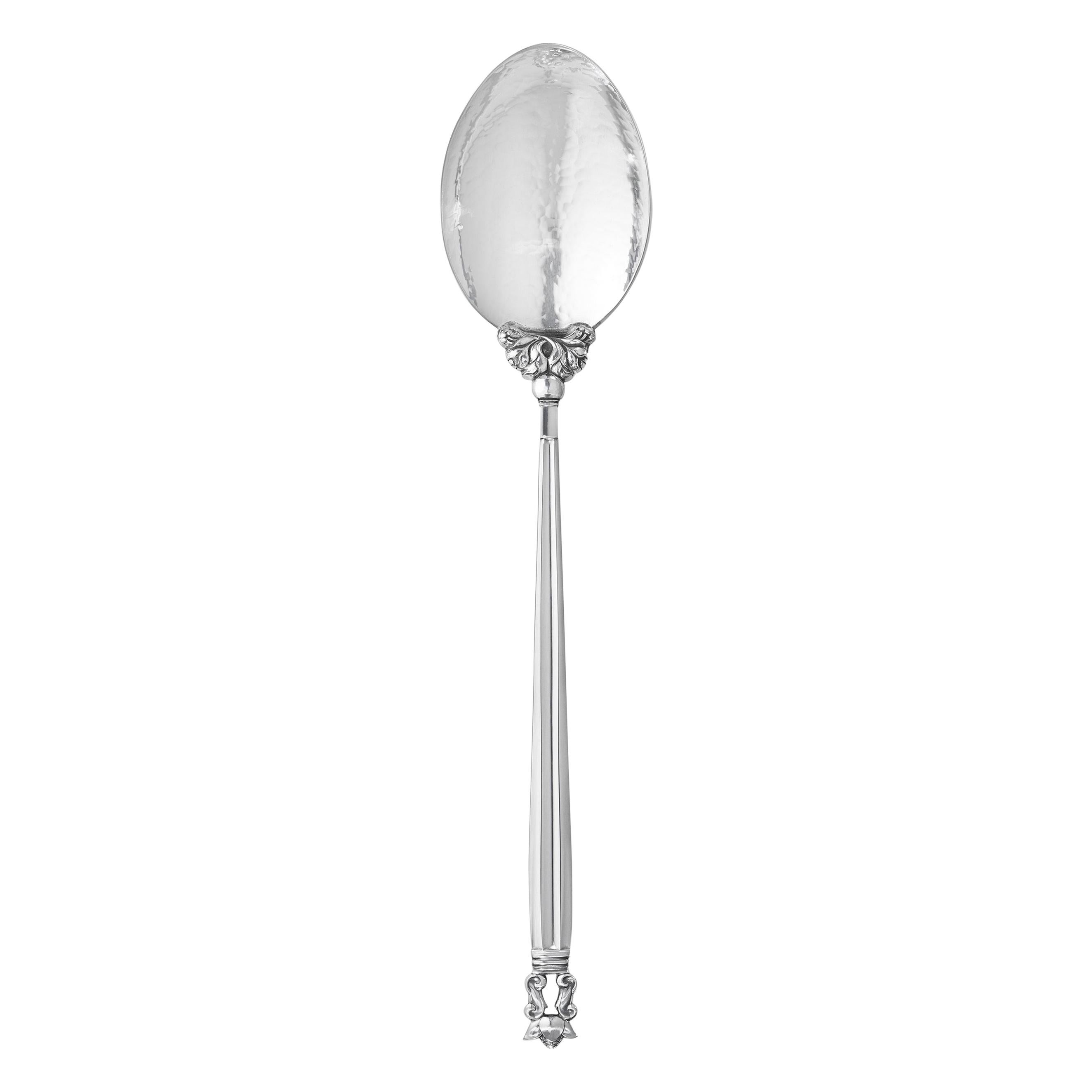 Georg Jensen Handcrafted Sterling Silver Acorn Stuffing Spoon by Johan Rohde For Sale