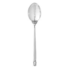Georg Jensen Handcrafted Sterling Silver Acorn Stuffing Spoon by Johan Rohde