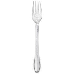 Georg Jensen Handcrafted Sterling Silver Beaded Child's Fork
