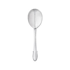 Georg Jensen Handcrafted Sterling Silver Beaded Medium Serving Spoon