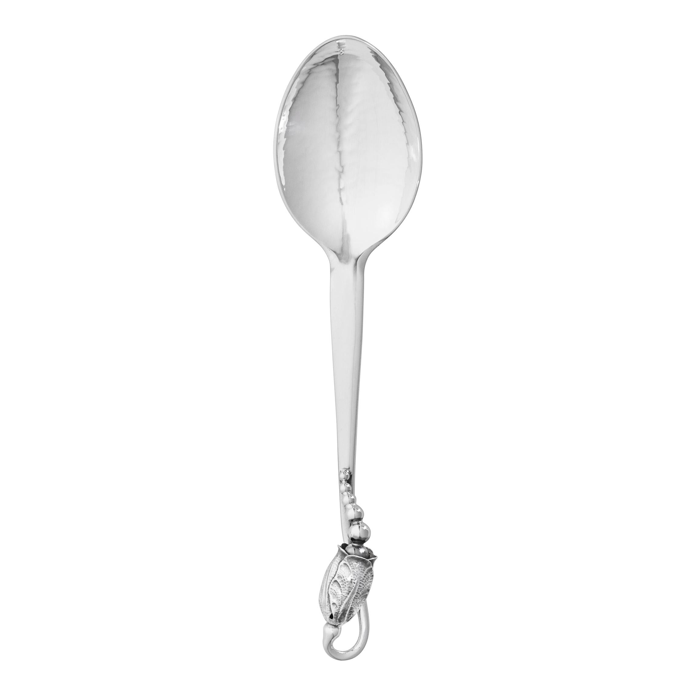 Georg Jensen Handcrafted Sterling Silver Blossom Dessert Spoon