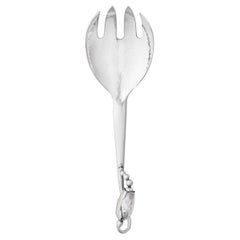 Georg Jensen Handcrafted Sterling Silver Blossom Small Serving Fork
