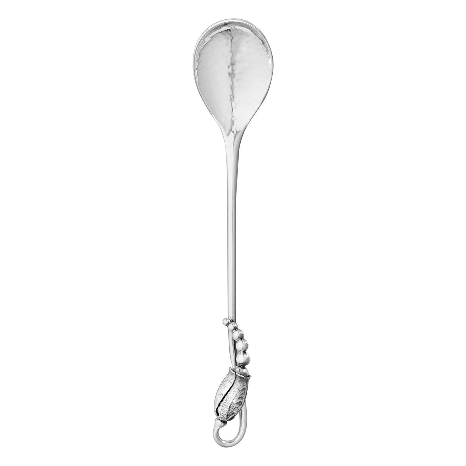 Georg Jensen Handcrafted Sterling Silver Blossom Small Teaspoon For Sale