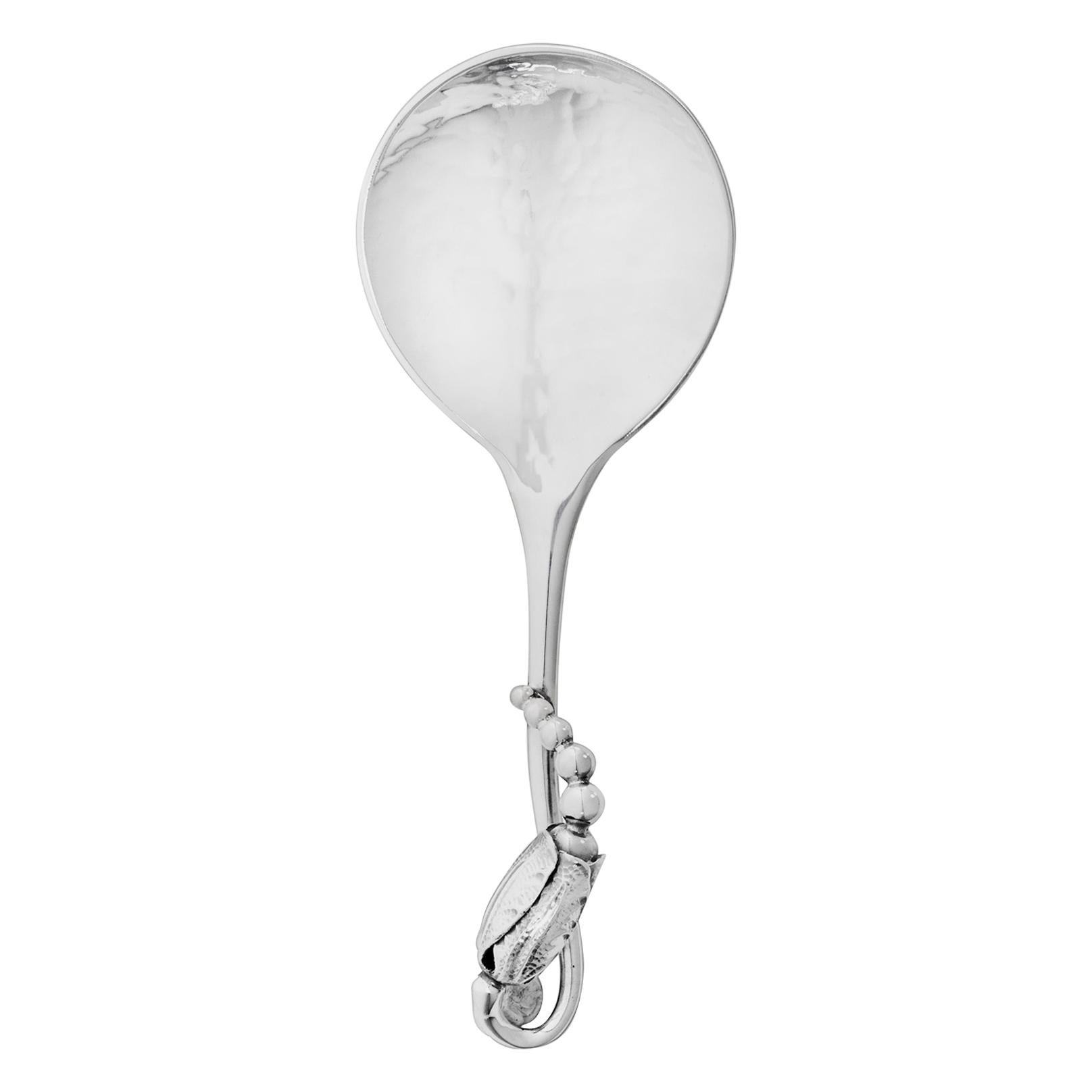 Georg Jensen Handcrafted Sterling Silver Blossom Sugar Spoon For Sale