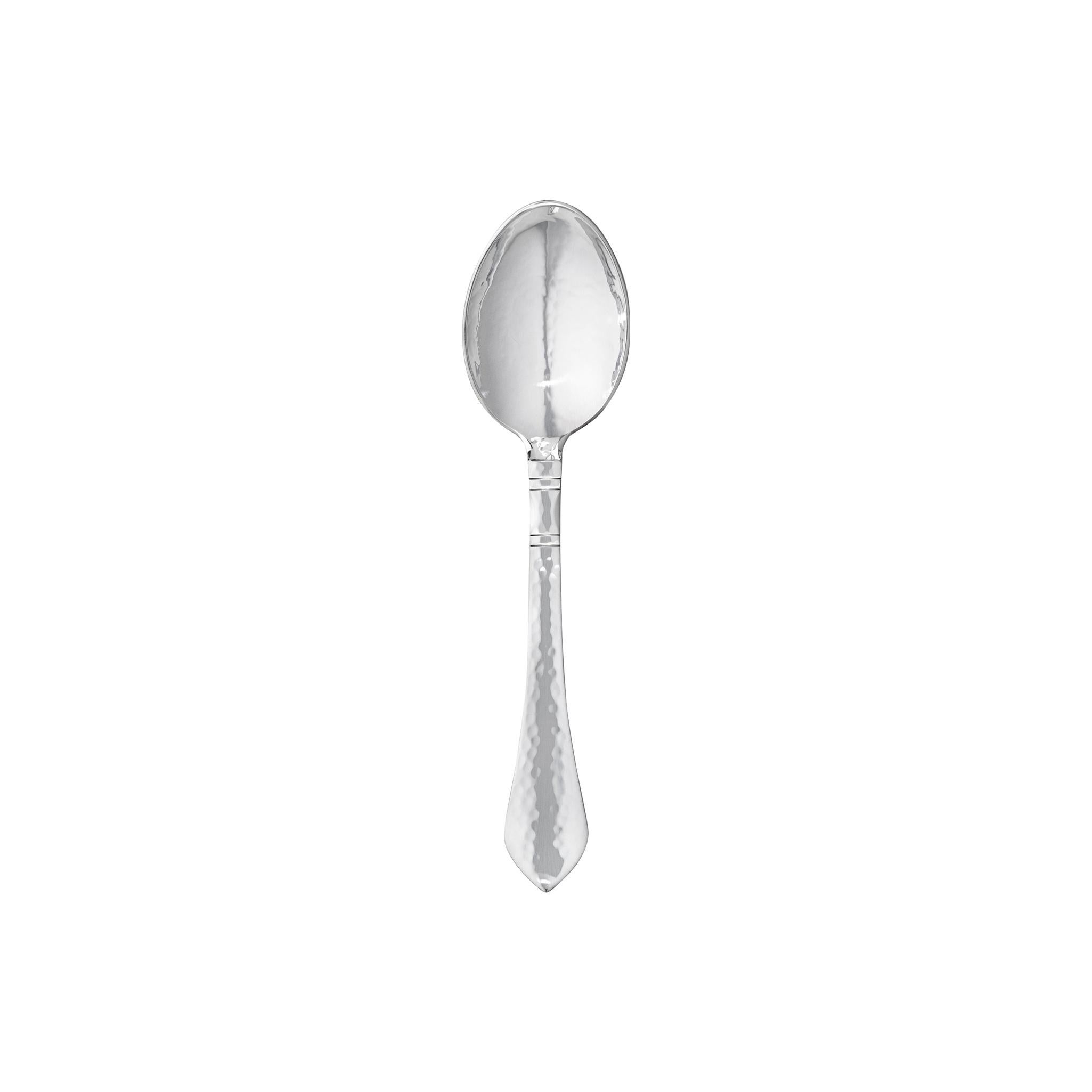 Georg Jensen Handcrafted Sterling Silver Continental Dessert Spoon For Sale