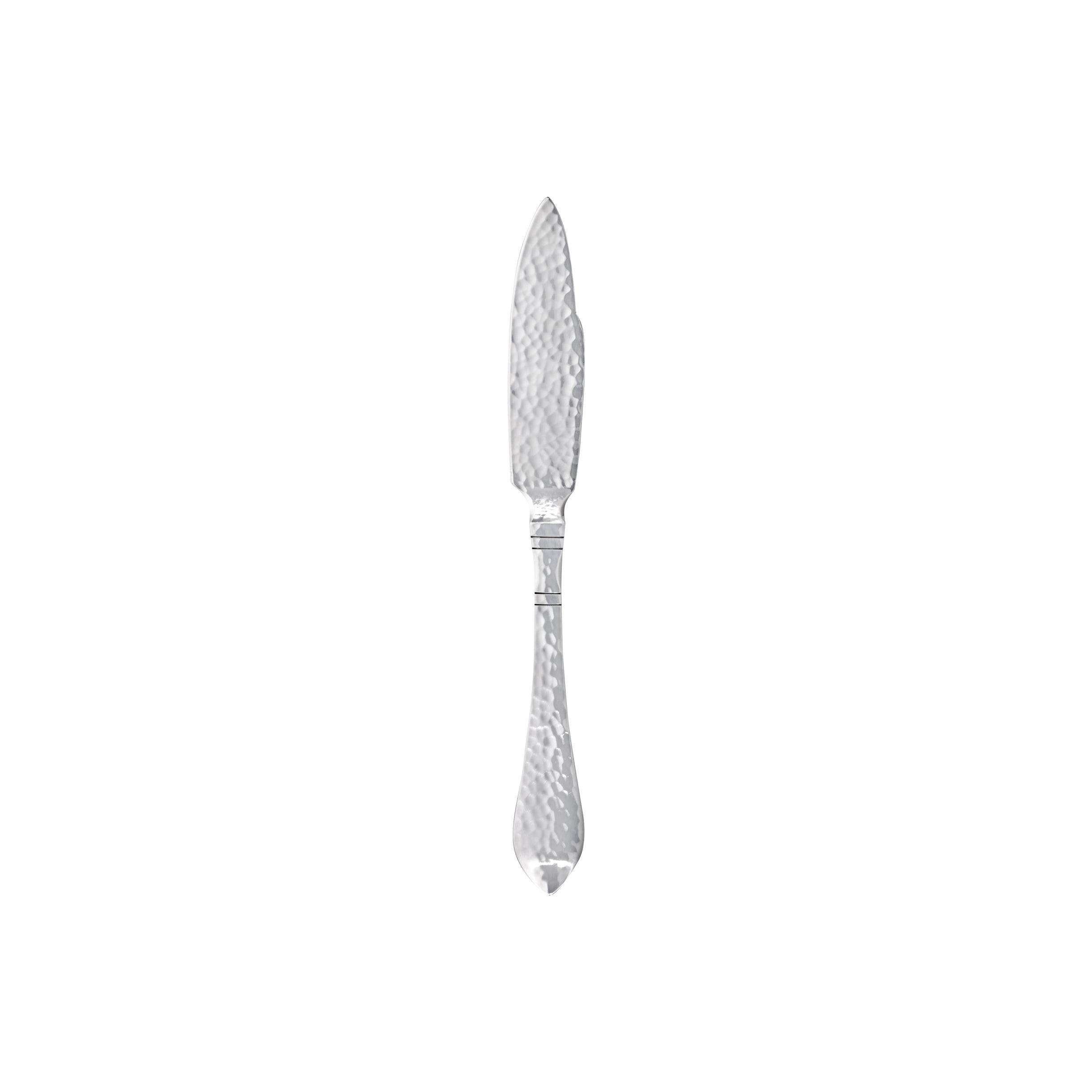 Handgefertigtes kontinentales Fischmesser aus Sterlingsilber von Georg Jensen