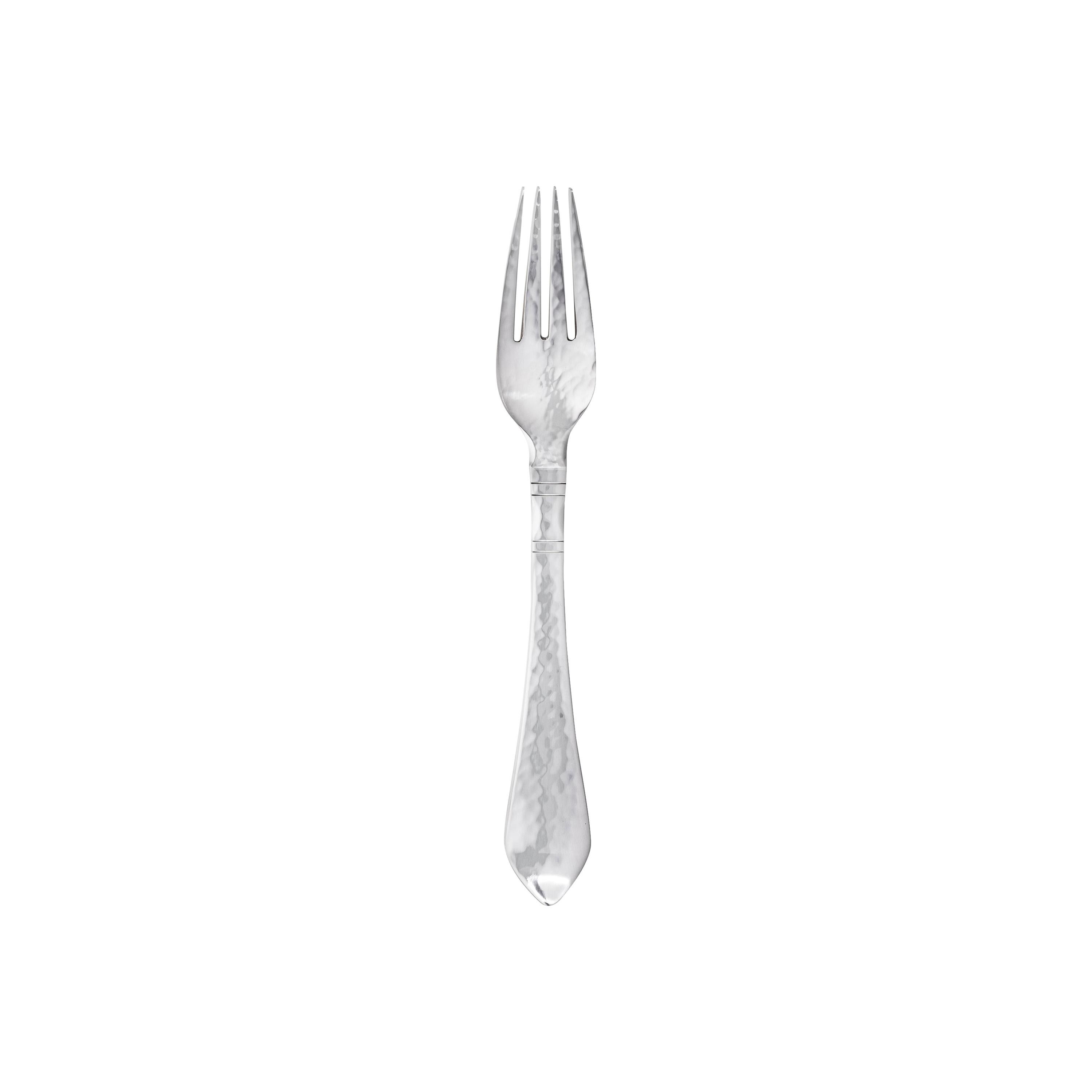 Georg Jensen Handcrafted Sterling Silver Continental Luncheon Fork For Sale