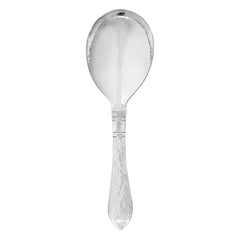 Georg Jensen Handcrafted Sterling Silver Continental Medium Serving Spoon