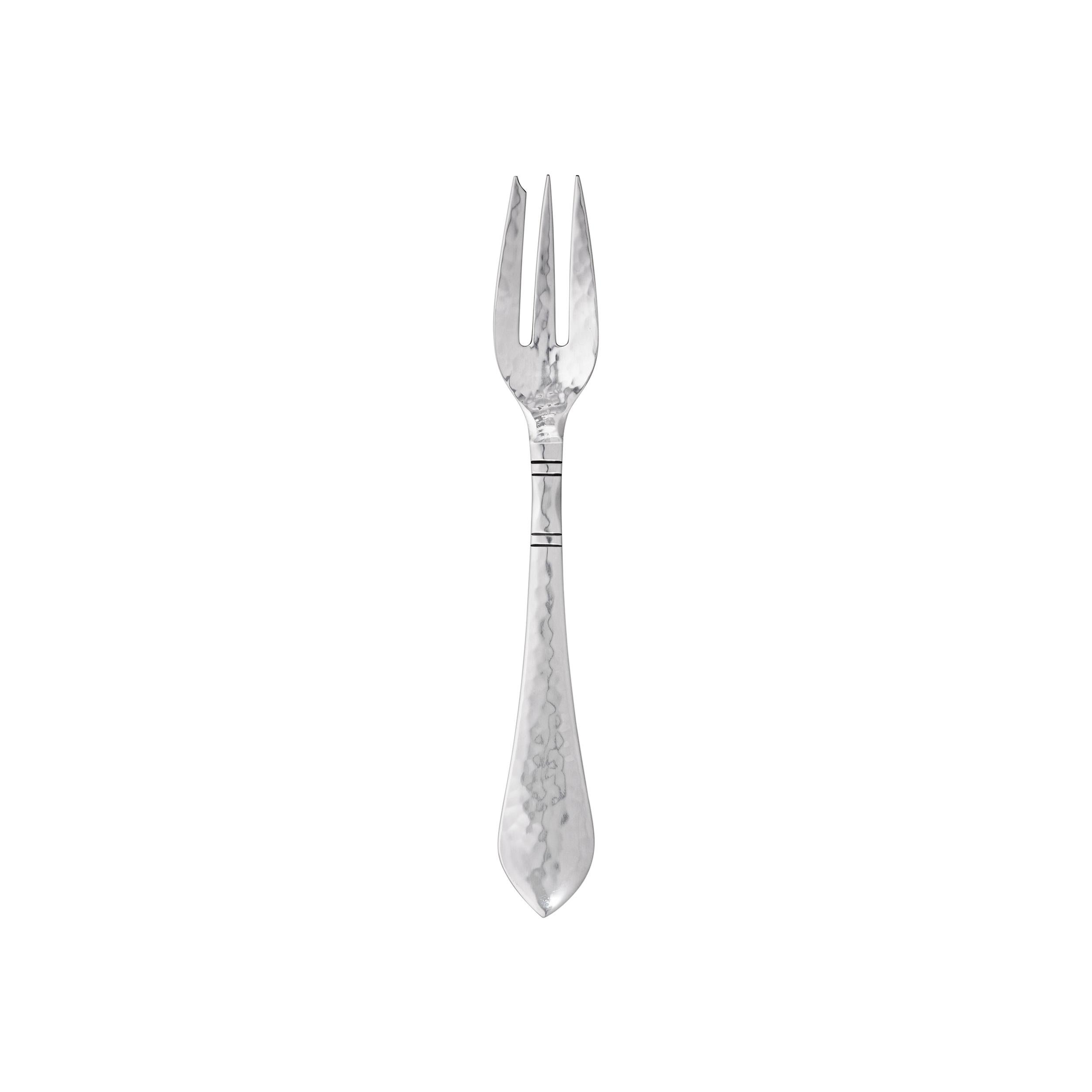 Georg Jensen Handcrafted Sterling Silver Continental Pastry Fork For Sale