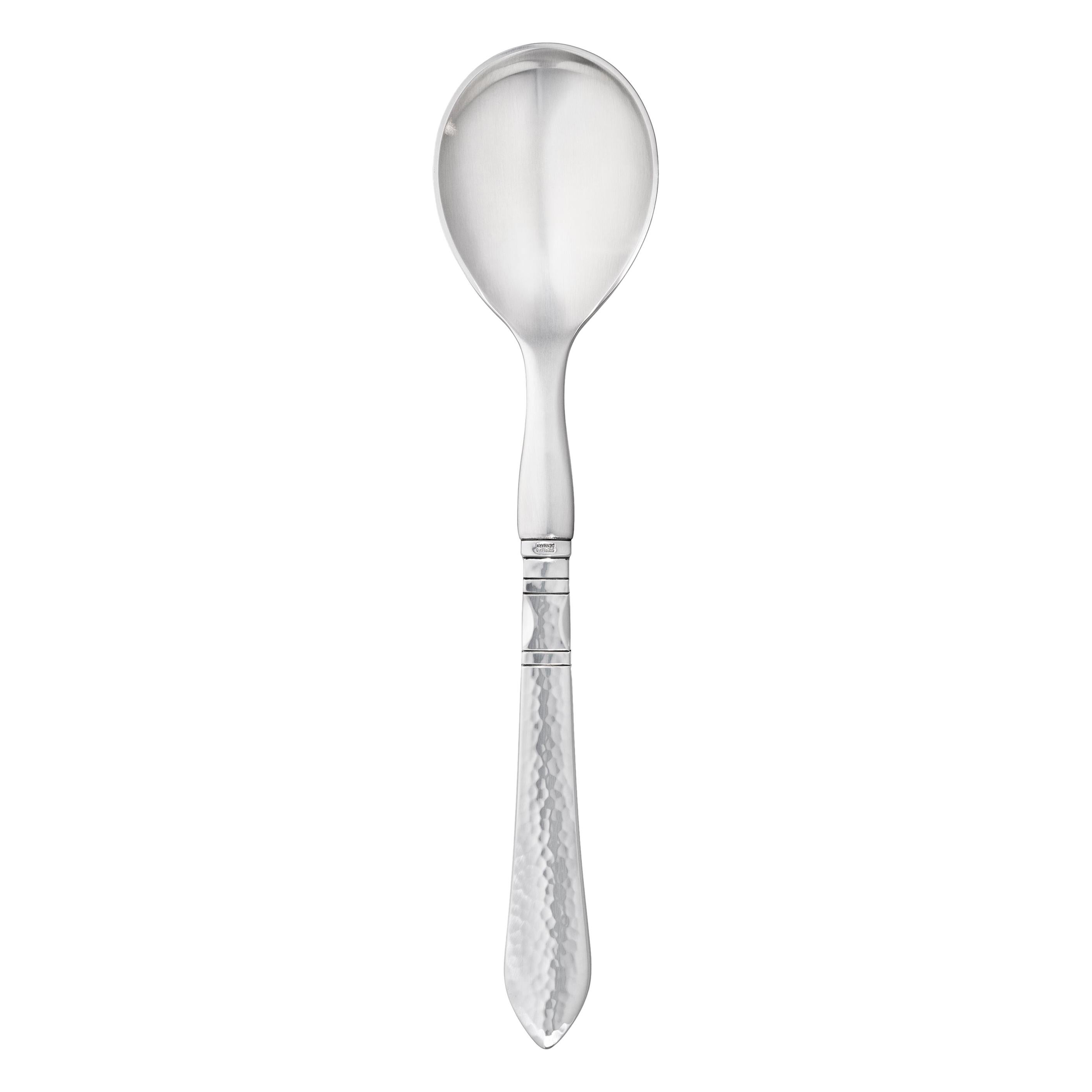 Georg Jensen Handcrafted Sterling Silver Continental Salad Spoon For Sale