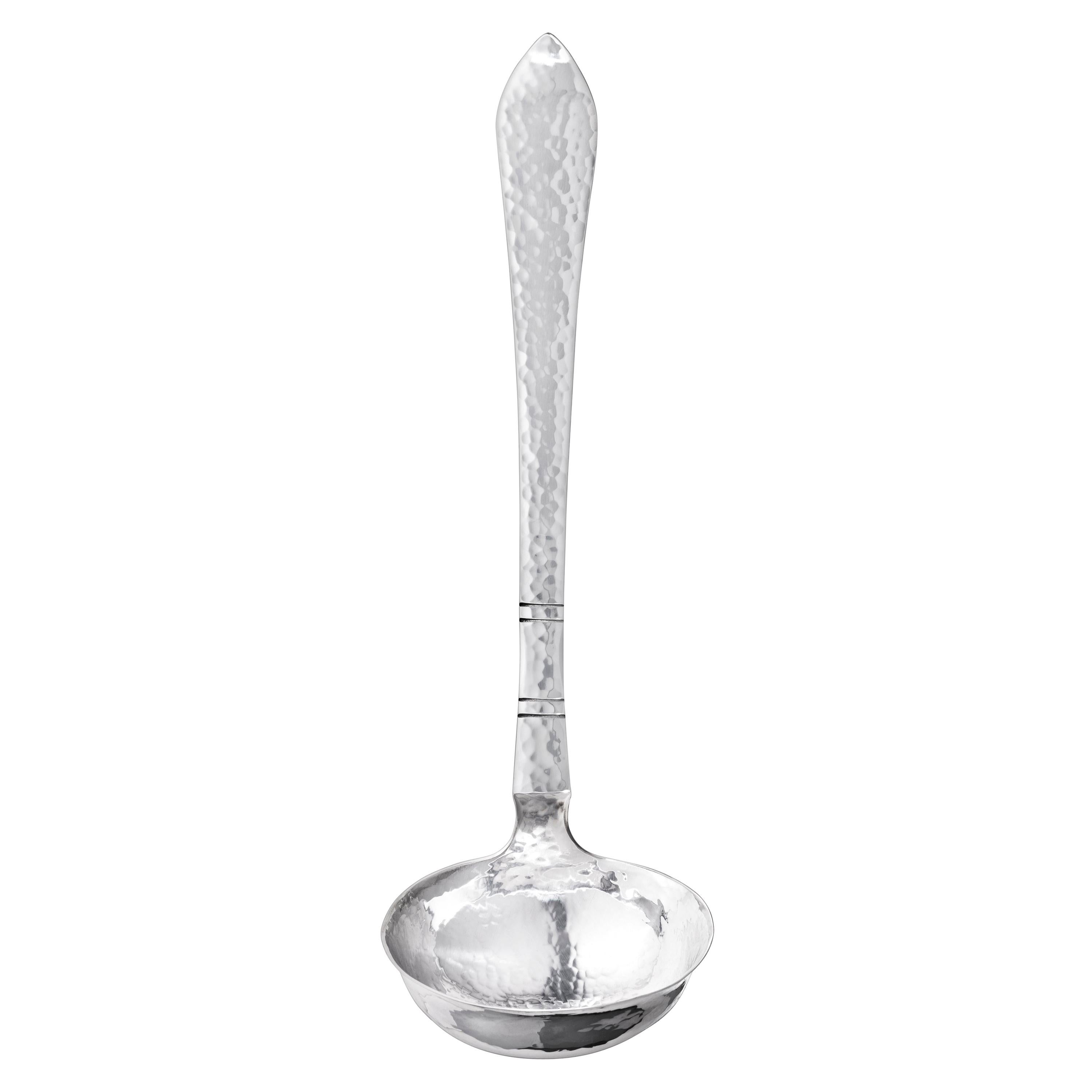 Georg Jensen Handcrafted Sterling Silver Continental Small Soup Ladle For Sale