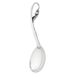Georg Jensen Handcrafted Sterling Silver Ornamental No. 21 Nut Spoon