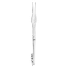 Georg Jensen Handcrafted Sterling Silver Ornamental No. 41 Cold Cut Fork