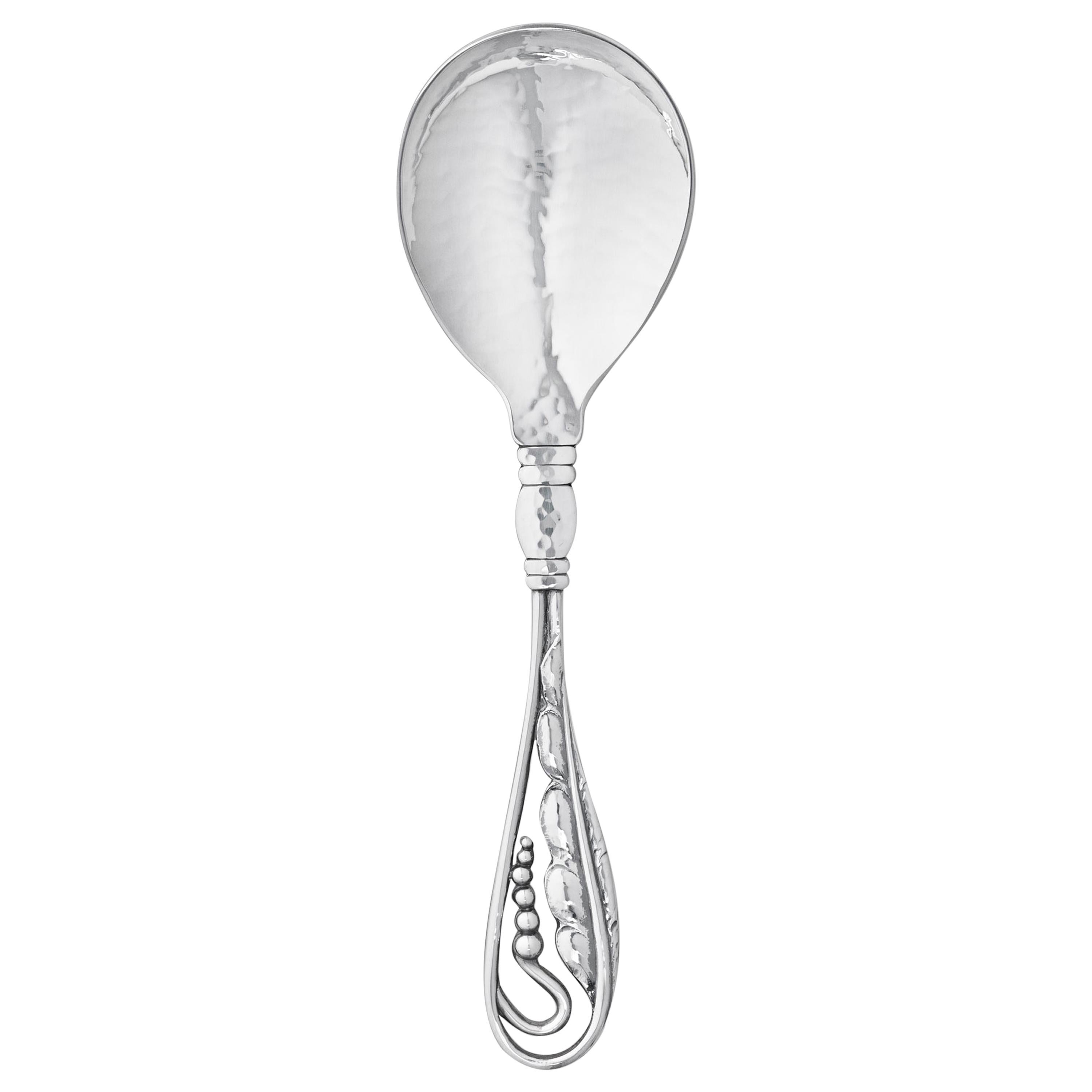Georg Jensen Handcrafted Sterling Silver Ornamental No. 42 Jam Spoon For Sale