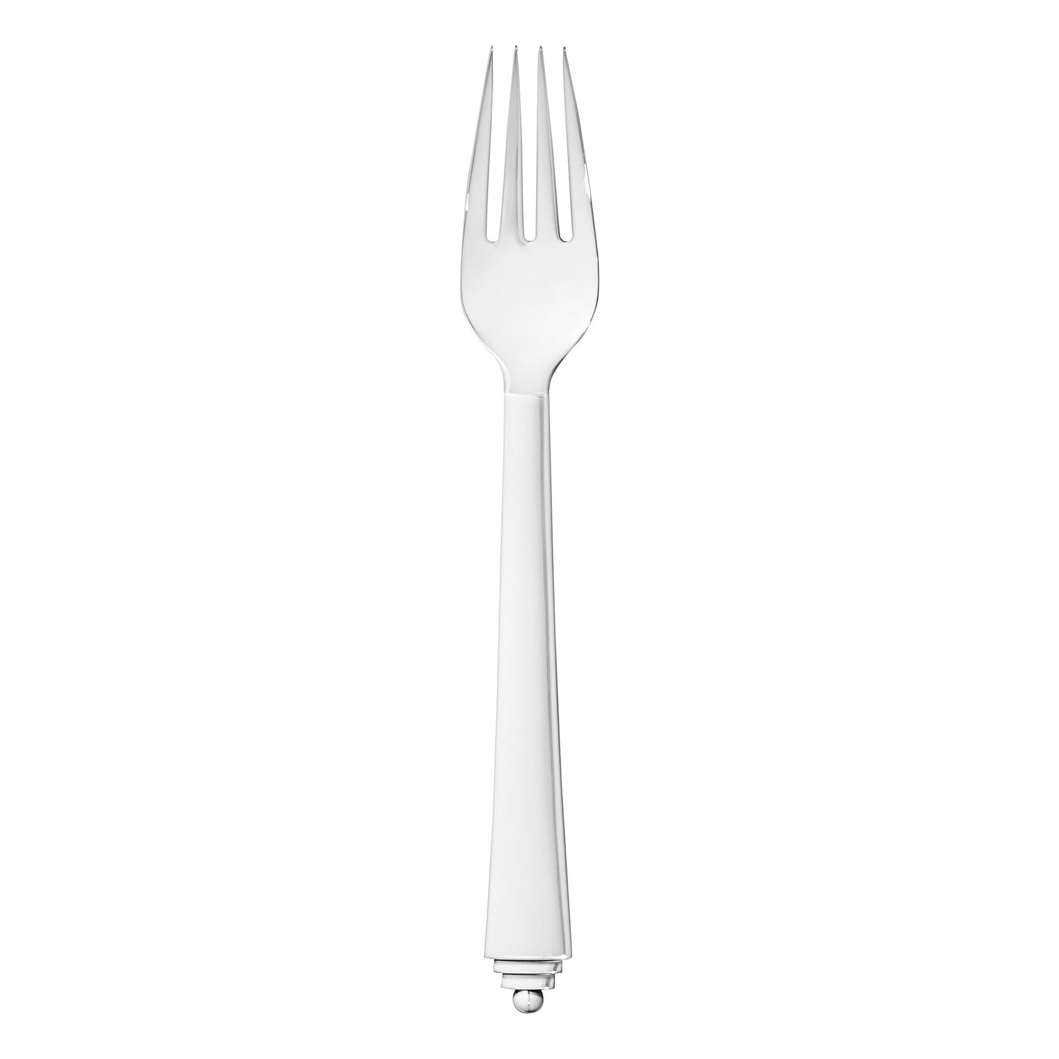 Georg Jensen Handcrafted Sterling Silver Pyramid Dinner Fork by Harald Nielsen For Sale