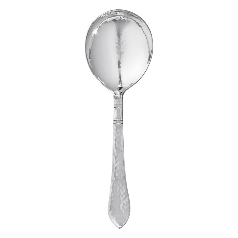 Jensen Handcrafted Sterling Silver Small Continental Serving Spoon For Sale at 1stDibs