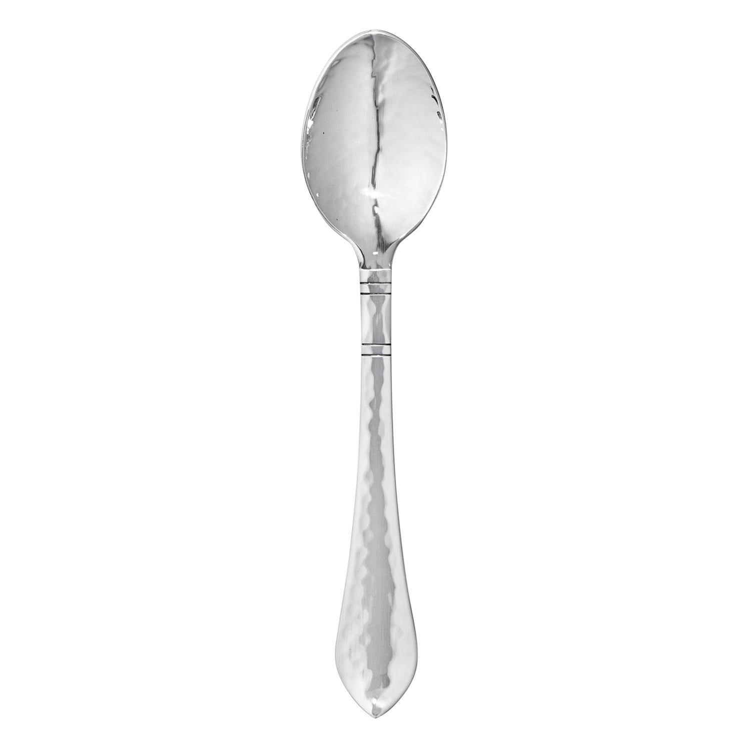 Georg Jensen Handcrafted Sterling Silver Small Continental Teaspoon For Sale